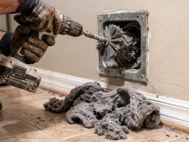 Certified La Palma Dryer Vent Cleaning technician performing dryer vent cleaning in La Palma
