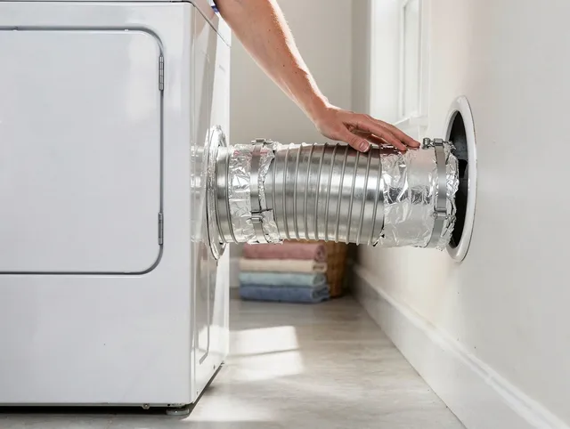 Professional dryer vent hose installation by La Palma Dryer Vent Cleaning in La Palma