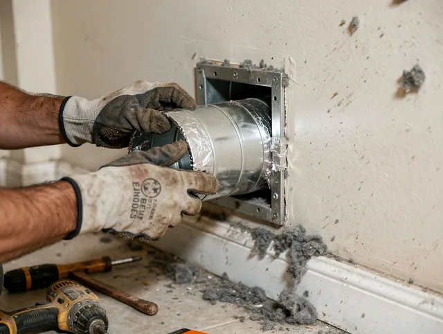 Professional dryer vent repair and installation by La Palma Dryer Vent Cleaning in La Palma
