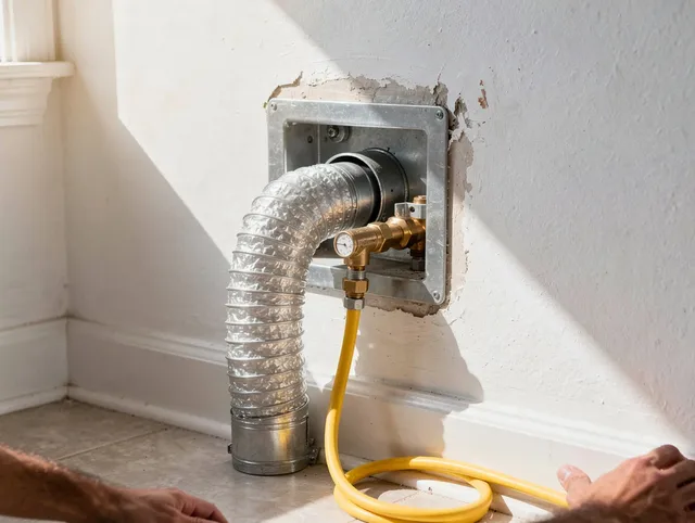 La Palma Dryer Vent Cleaning certified technician performing specialized gas dryer vent cleaning in La Palma